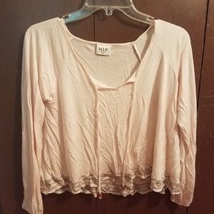 long sleeve with tie at top